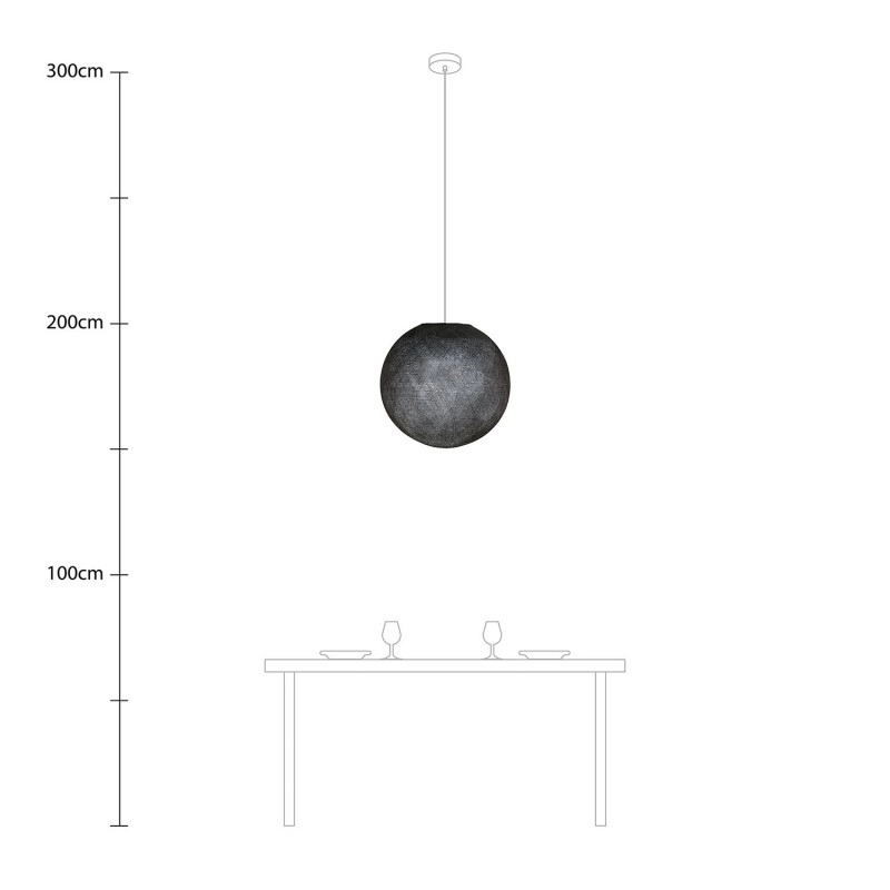 Kézzel készített menetes Sphere Light lámpabúra antracitszürke poliészter