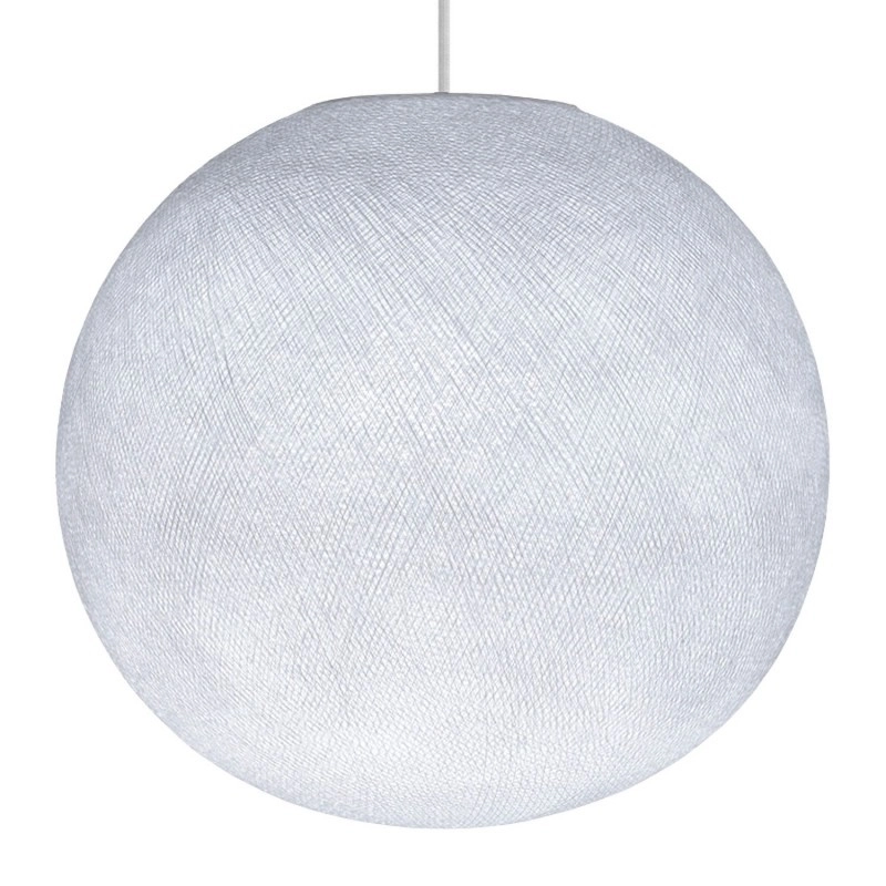 Kézzel készített menetes Sphere Light lámpabúra fehér poliészter XL méret