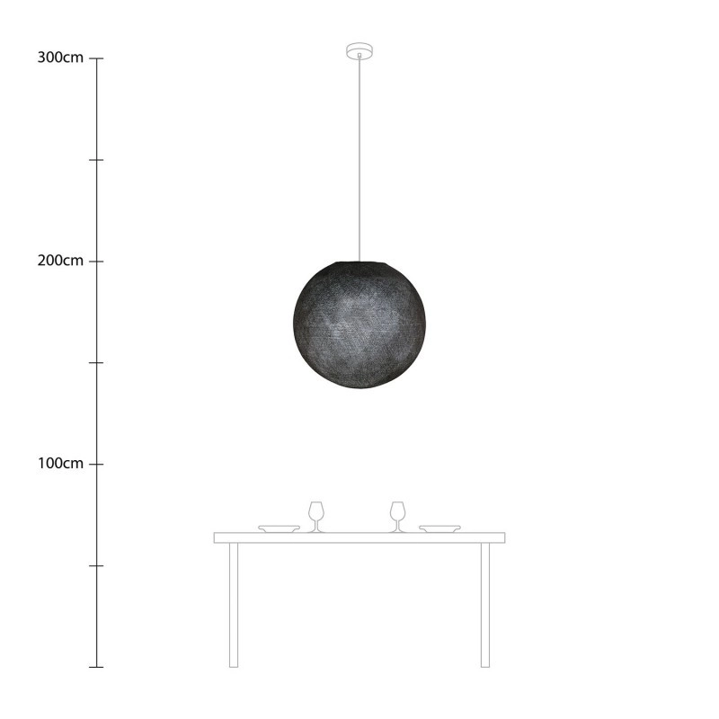 Kézzel készített menetes Sphere Light lámpabúra  antracitszürke poliészter