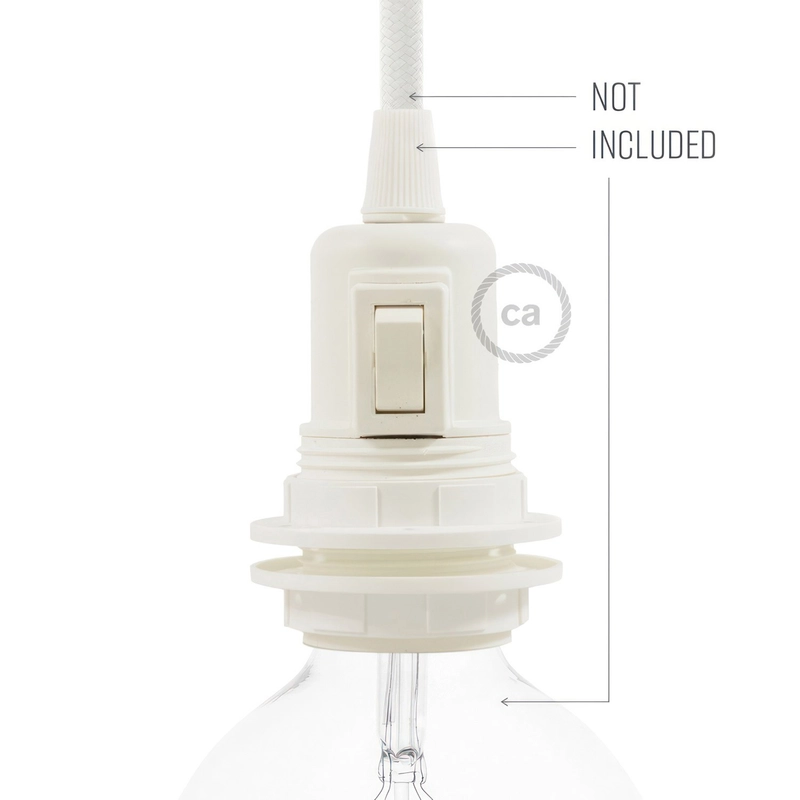 Dupla érvéghüvely, hőre lágyuló E27 lámpatartó készlet kapcsolóval ellátott lámpaernyőhöz fehér