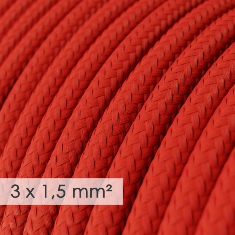 Nagy keresztmetszetű elektromos kábel 3x1,50 kör - Red RM09 műselyem borítással