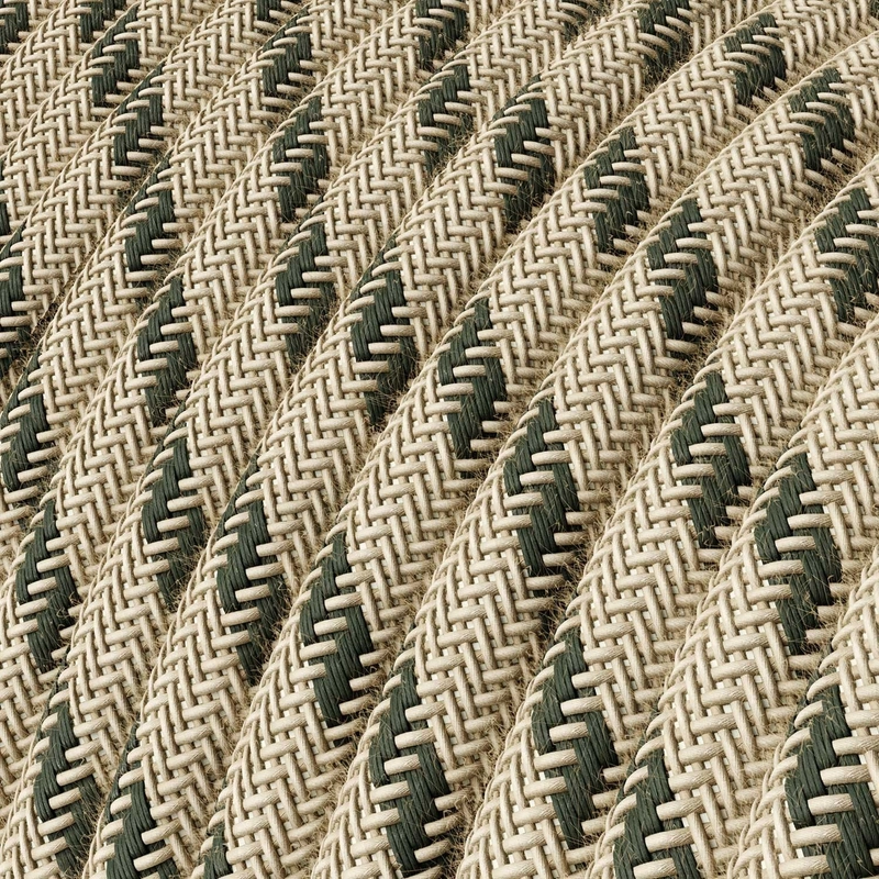 Anthracite Stripes Cotton És Natural Linen Rd54 Bevonatú Kerek Elektromos Kábel