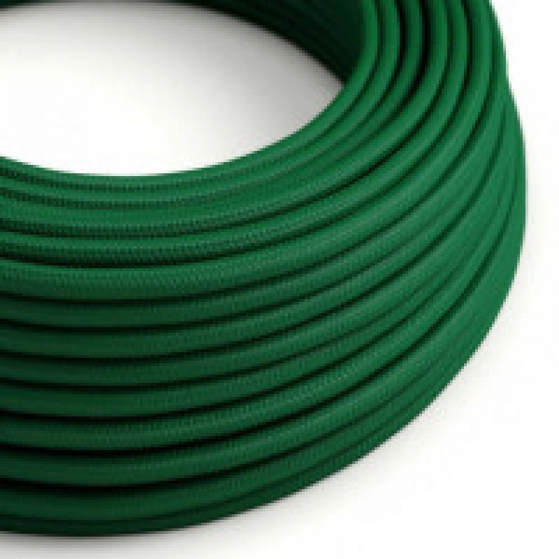 Creative-Cables RM2 -háromeres elektromos kábel, sötétzöld, egyszínű műselyemmel borított