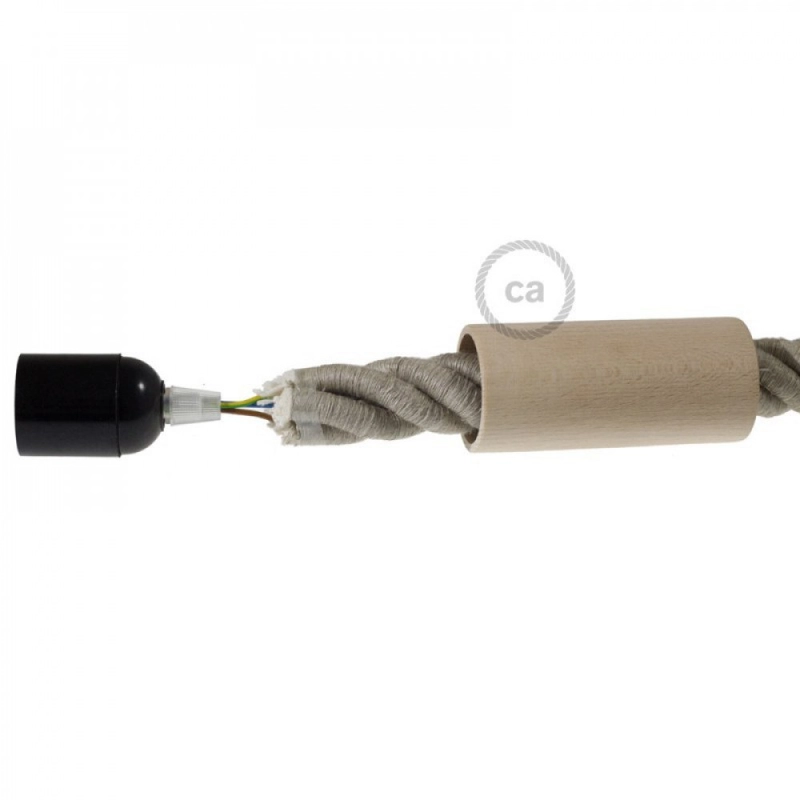 Creative-Cables Lamp holder Kit for 3XL electrical cord in natural wood. KBL0130 foglalatok bükk fa