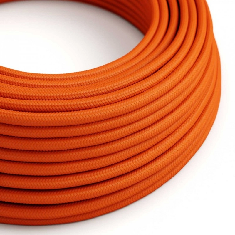 Kerek elektromos kábel RM15 narancssárga műselyem egyszínű szövettel borítva