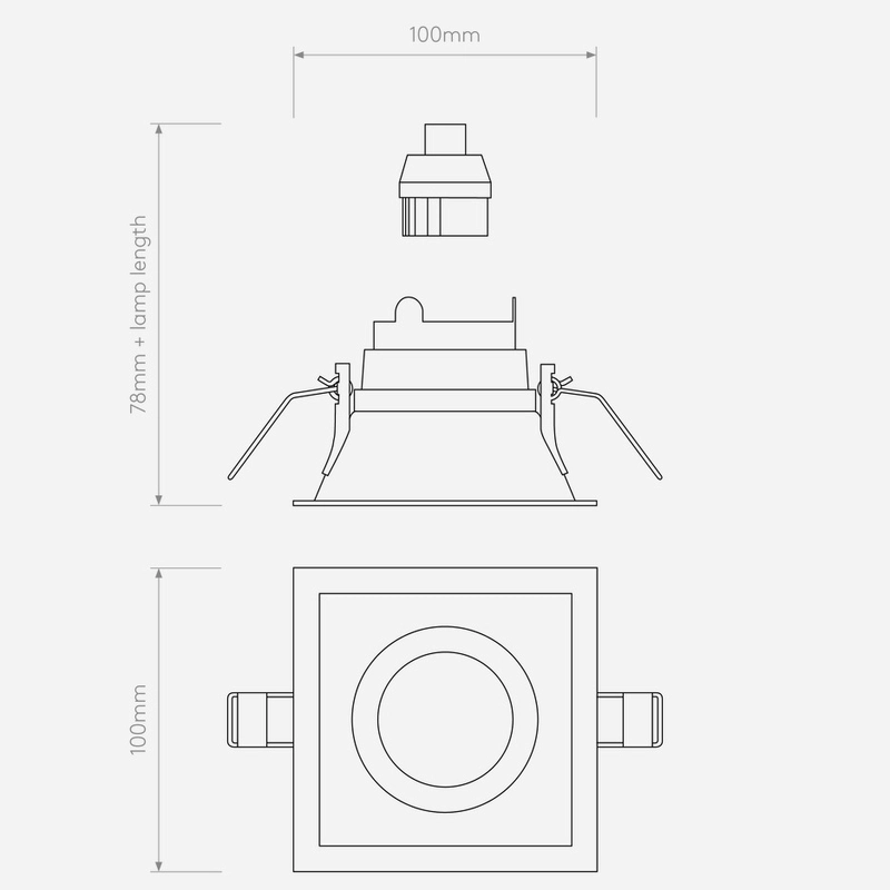 Astro Minima Slimline Square Fixed Fire-Rated Ip65 1249039 Álmennyezetbe Építhető Lámpa Fekete