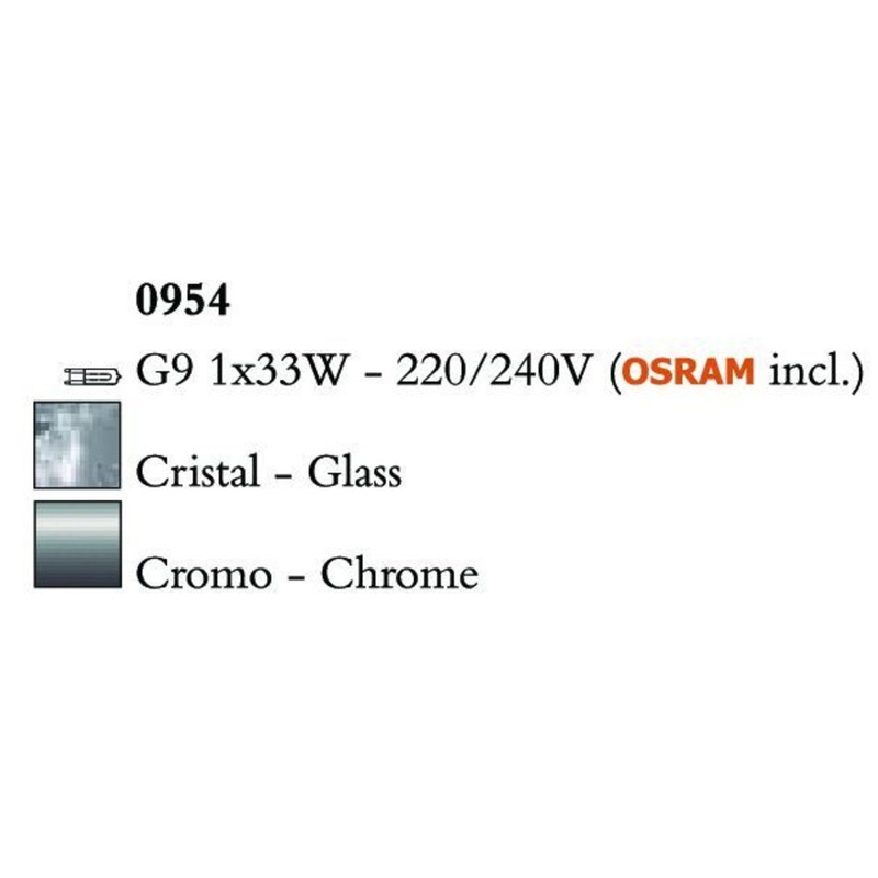 Mantra CUADRAX CHROME GLASS 0954 asztali lámpa króm fém üveg