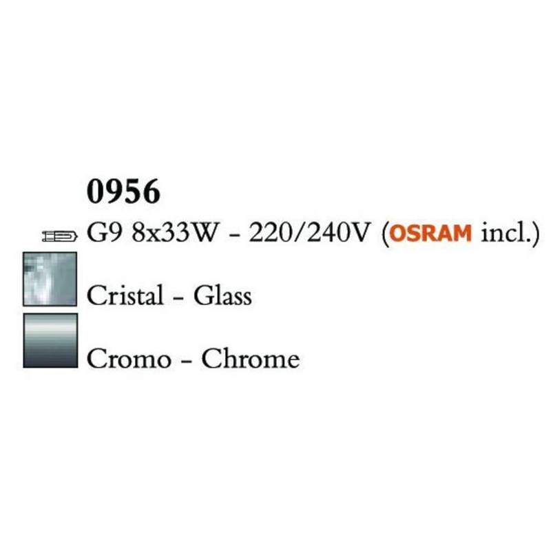 Mantra Cuadrax Chrome Glass 0956 Függeszték Króm Fém Üveg