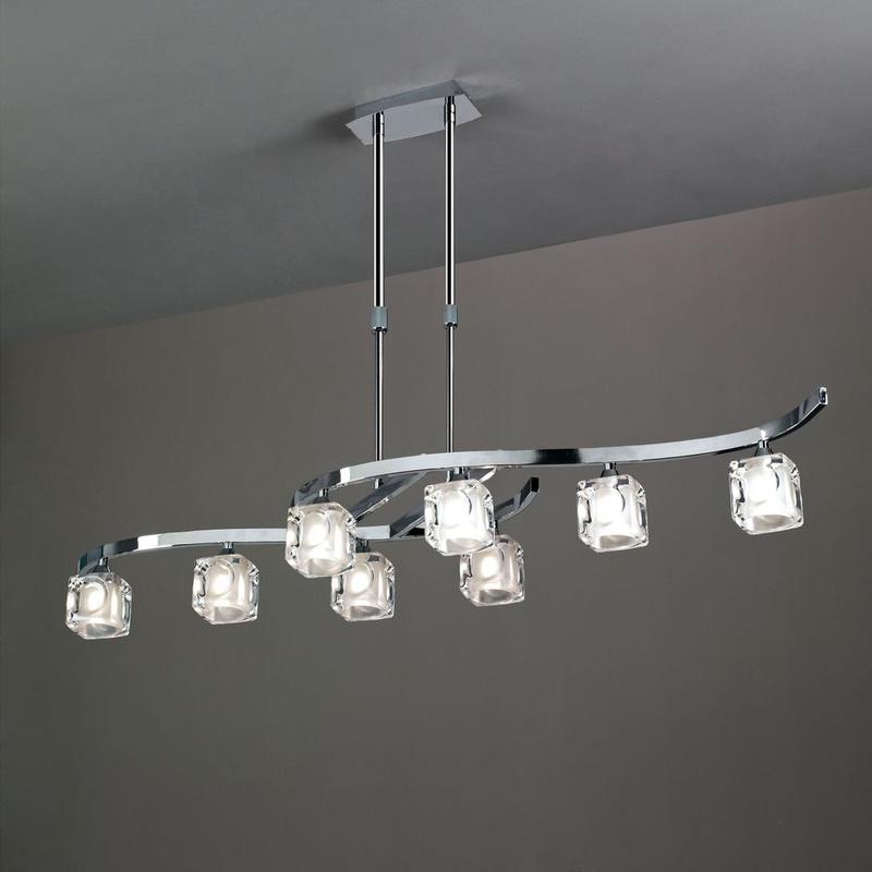 Mantra CUADRAX CHROME GLASS 0956 többágú függeszték króm fém üveg