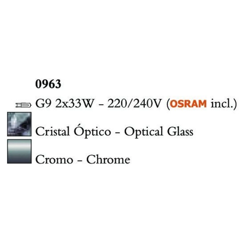 Mantra Cuadrax Chrome Optical Glass 0963 Falikar Króm Fém Üveg
