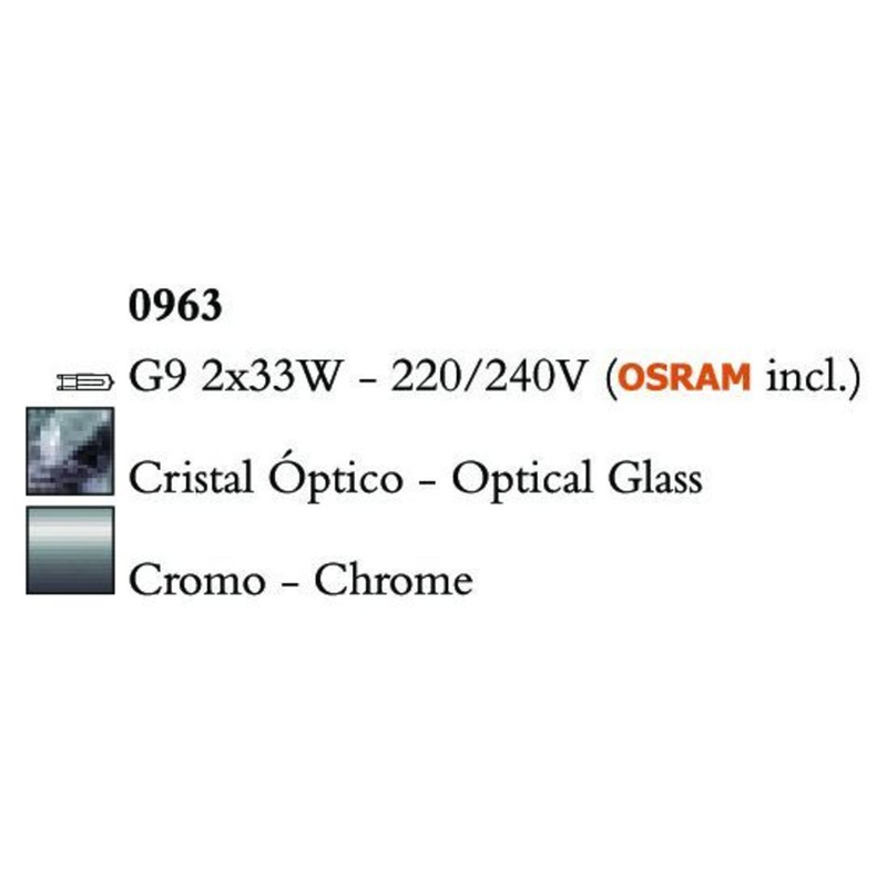 Mantra Cuadrax Chrome Optical Glass 0963 Falikar Króm Fém Üveg