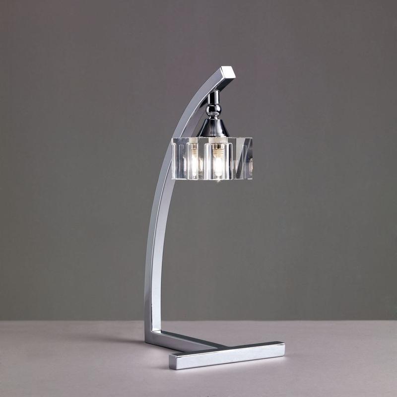Mantra CUADRAX CHROME OPTICAL GLASS 0964 asztali lámpa króm fém üveg