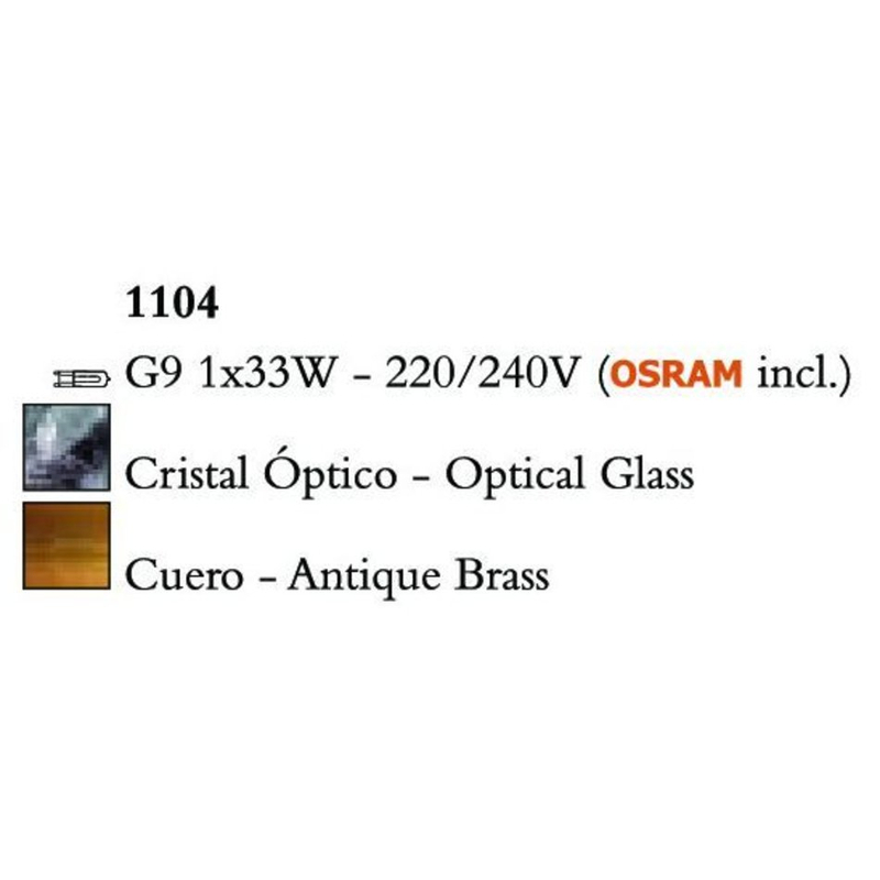Mantra CUADRAX 1104 asztali lámpa sárgaréz fém üveg