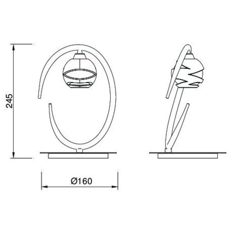 Mantra Loop 1817 Asztali Lámpa Szatinált Nikkel Fém