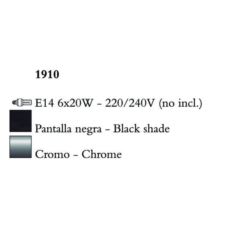 Mantra NINETTE 1910 fekete csillár króm fém