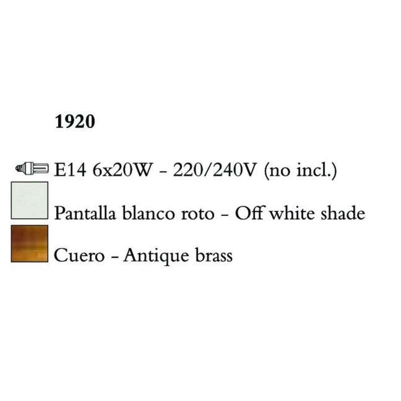 Mantra NINETTE 1920 többágú függeszték  sárgaréz   fém