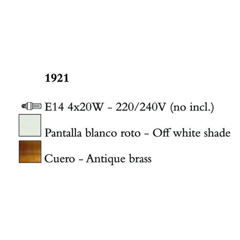 Mantra NINETTE 1921 többágú függeszték sárgaréz fém