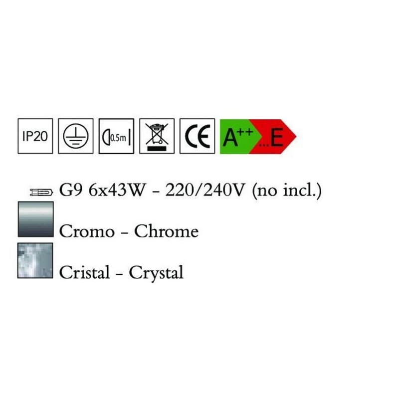 Mantra MANTRA CRYSTAL 2331 mennyezeti kristálylámpa  króm   fém