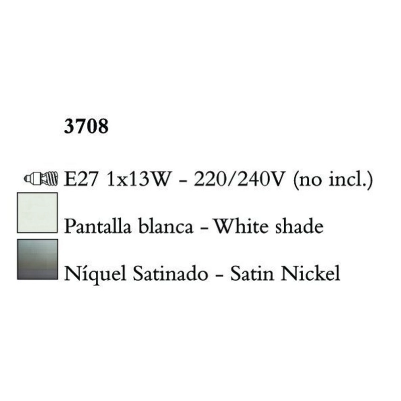 Mantra LUA 3708 asztali lámpa szatinált nikkel fém