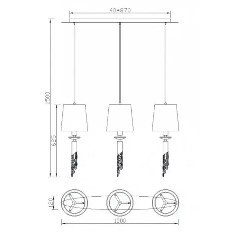 Mantra Tiffany 3855 Többágú Függeszték Króm Fém