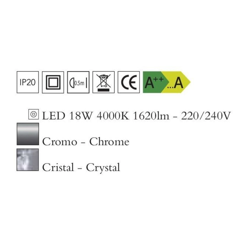 Mantra CRYSTAL LED 4584 modern függeszték  króm   fém