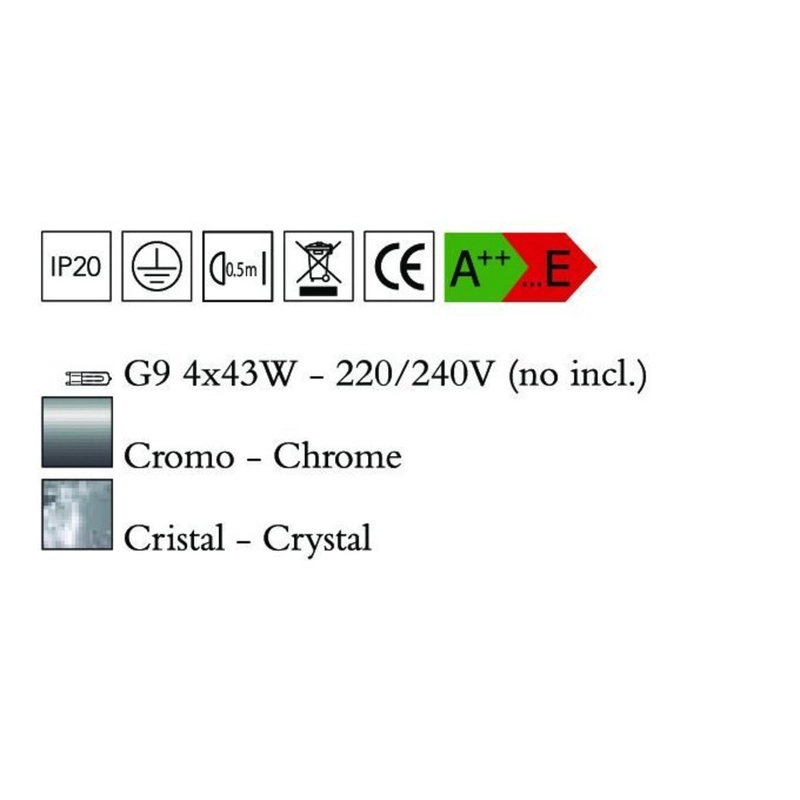 Mantra CRYSTAL 4608 mennyezeti kristálylámpa  üveg