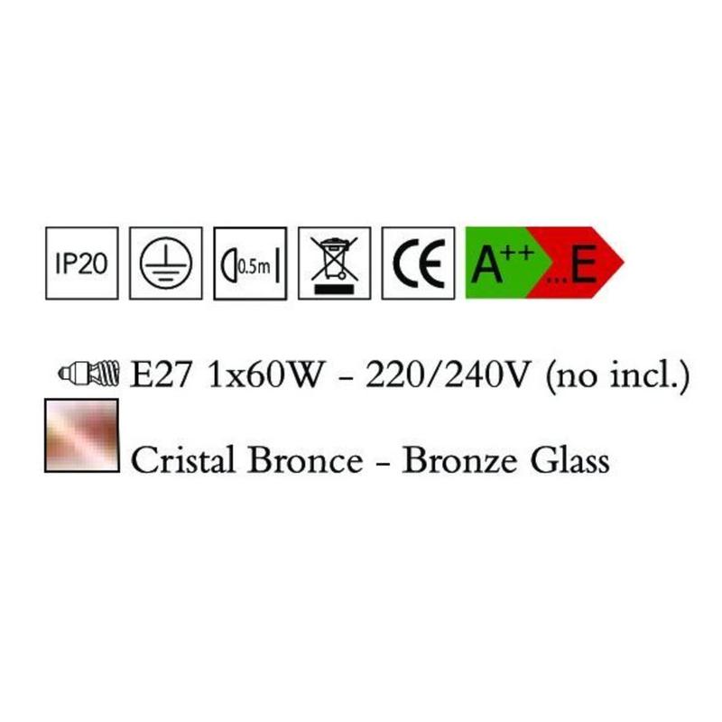 Mantra CRYSTAL BRONCE 4615 modern függeszték vörösréz üveg