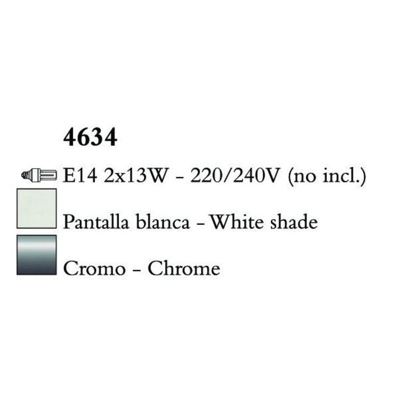 Mantra Loewe Cromo 4634 Falikar Króm Fehér Fém Textil