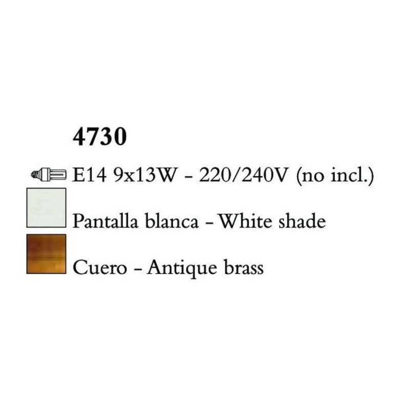 Mantra Loewe Cuero 4730 Csillárok Nappaliba Antik Réz Fehér Fém Textil