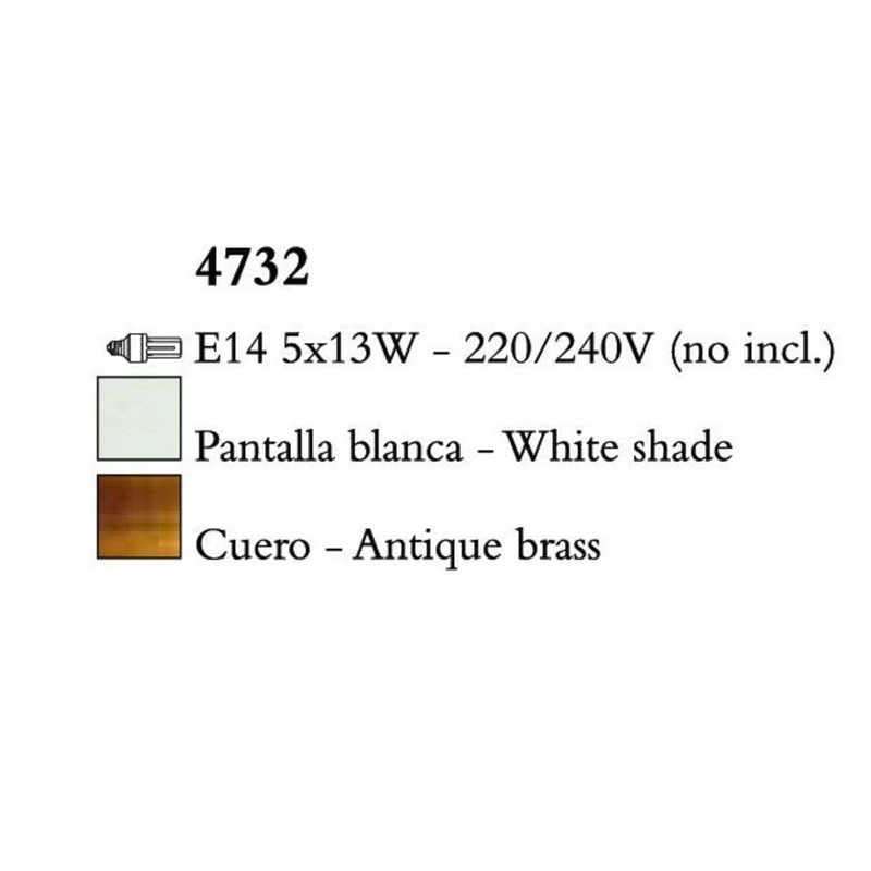 Mantra Loewe Cuero 4732 Csillárok Nappaliba Antik Réz Fehér Fém Textil