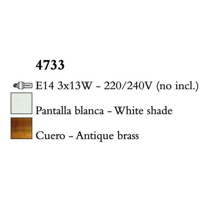 Mantra Loewe Cuero 4733 Csillárok Nappaliba Antik Réz Fehér Fém Textil
