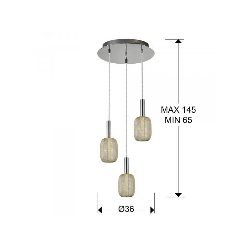 schuller mikrón 413626 többágú függeszték arany