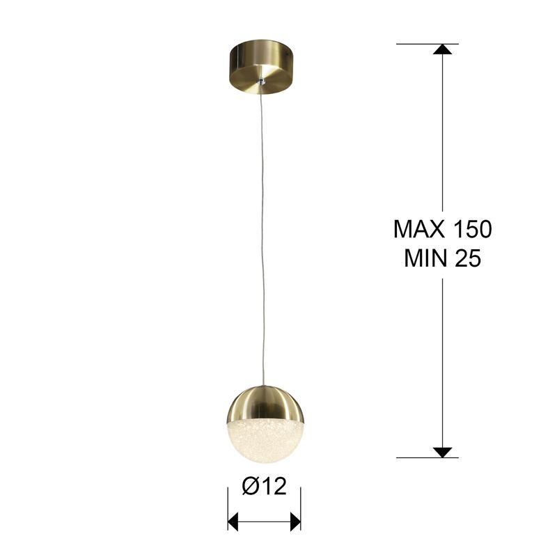 schuller sphere 793429 egyágú függeszték réz